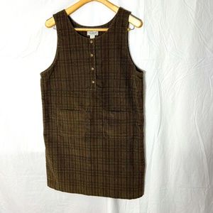 LLBean Fall Winter Colored Plaid Cotton Corduroy Jumper Size 12